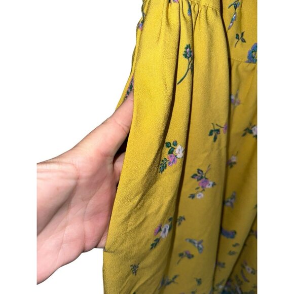 ModCloth Yellow Blue Roses Floral Lively Identity Mod Housewife A-Line Dress 1X - Picture 2 of 7